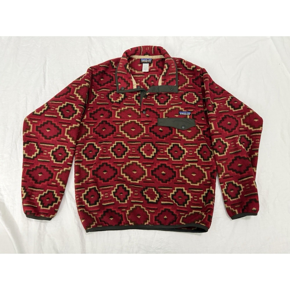 Men's Patagonia Synchilla Snap T Fleece Pullover Sz Small VTG Look Aztec 2012